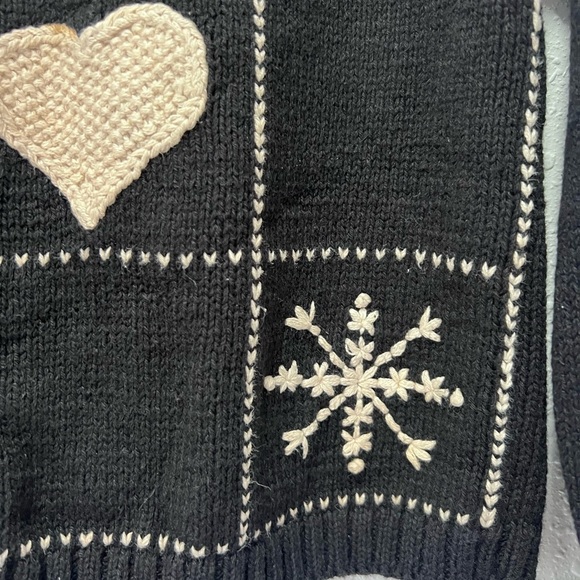 Liz Claiborne Black and White sugar cookie Knit cardigan small - Picture 6 of 10